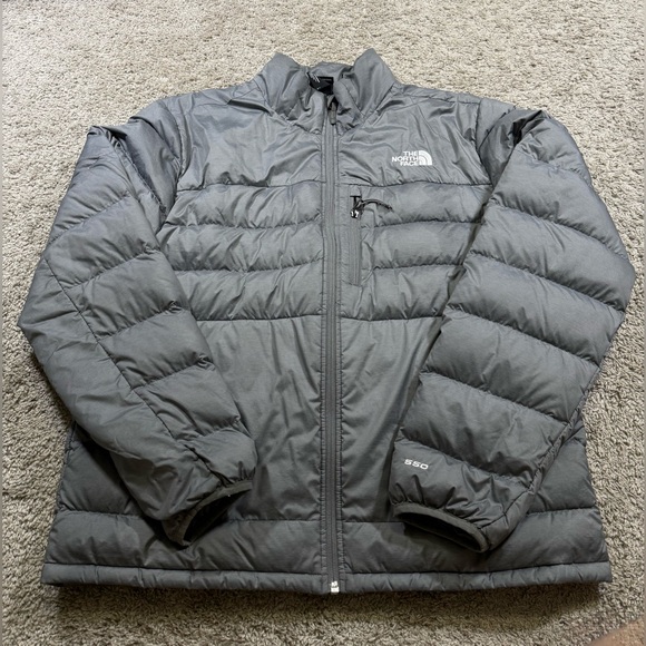 NORTH FACE Mens Aconcagua 550 Down Jacket Grey Winter Outdoors Snowboard Ski L - Picture 1 of 8